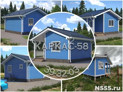 Утепленный дом 6х6 для дачи в Пензе компании Каркас-58